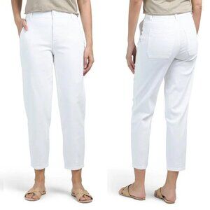 NWT New Democracy AB Technology Skyrise Barrel Leg White Jeans Size 6